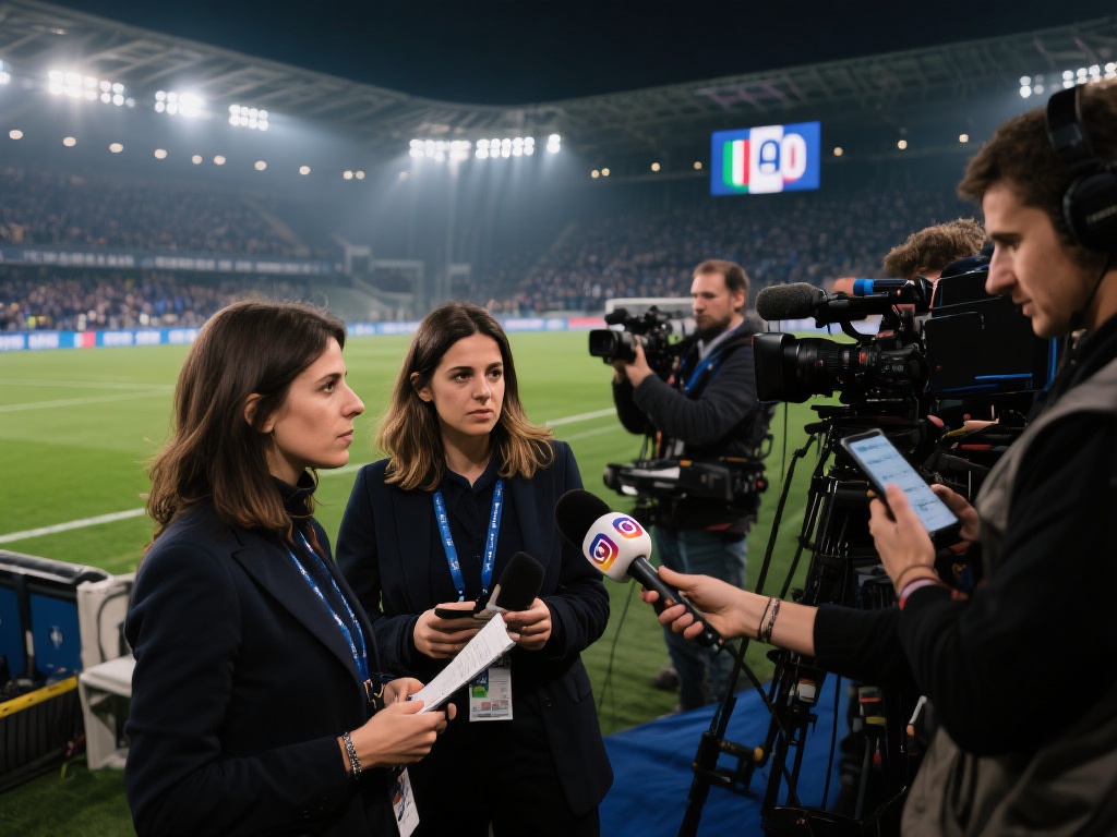 意甲联赛的报道远不止赛场上的90分钟。女体育记者往